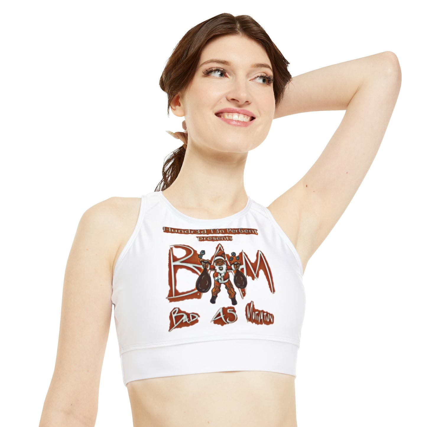 110%B.A.M. High Neck Crop Bikini Top (AOP)