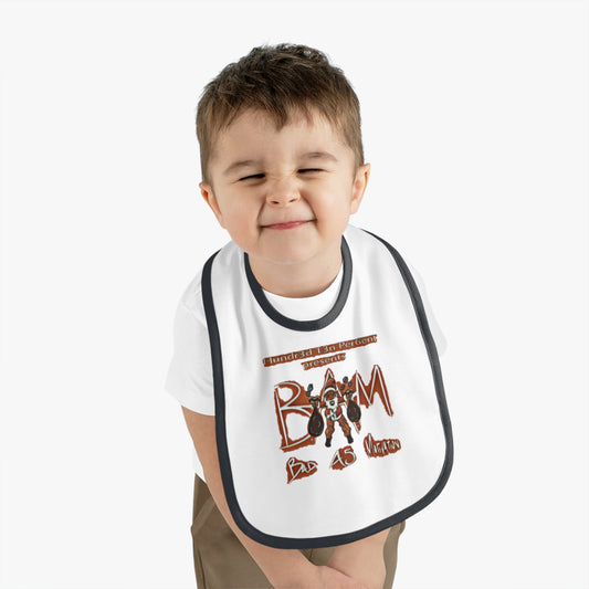 110%B.A.M. Baby Contrast Trim Jersey Bib (black logo background)