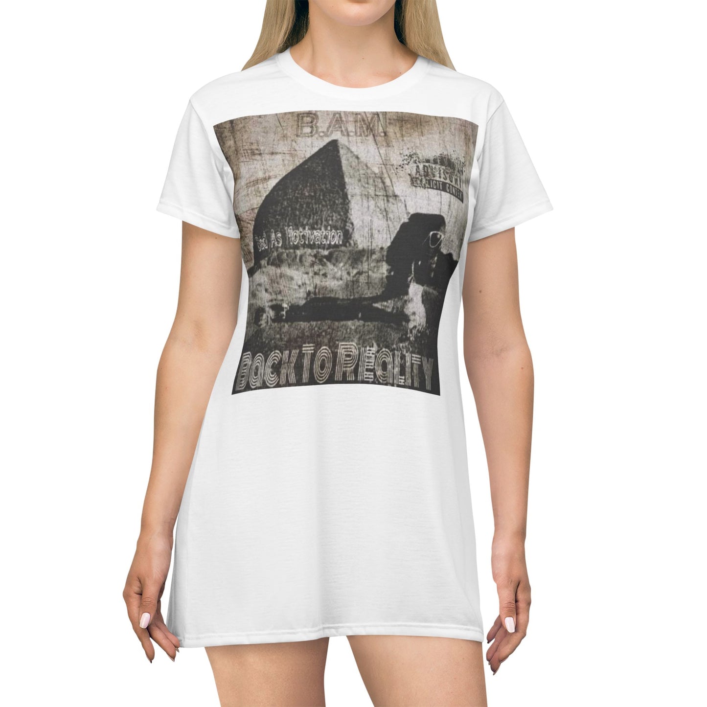 110%B.A.M. "Back To Reality" T-Shirt Dress (AOP)