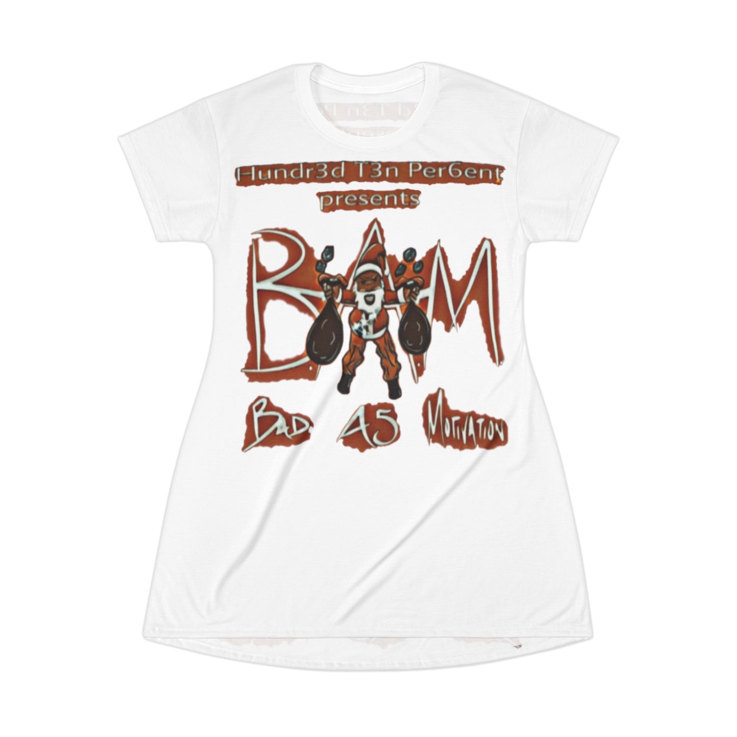 110%B.A.M. All Over Print T-Shirt Dress