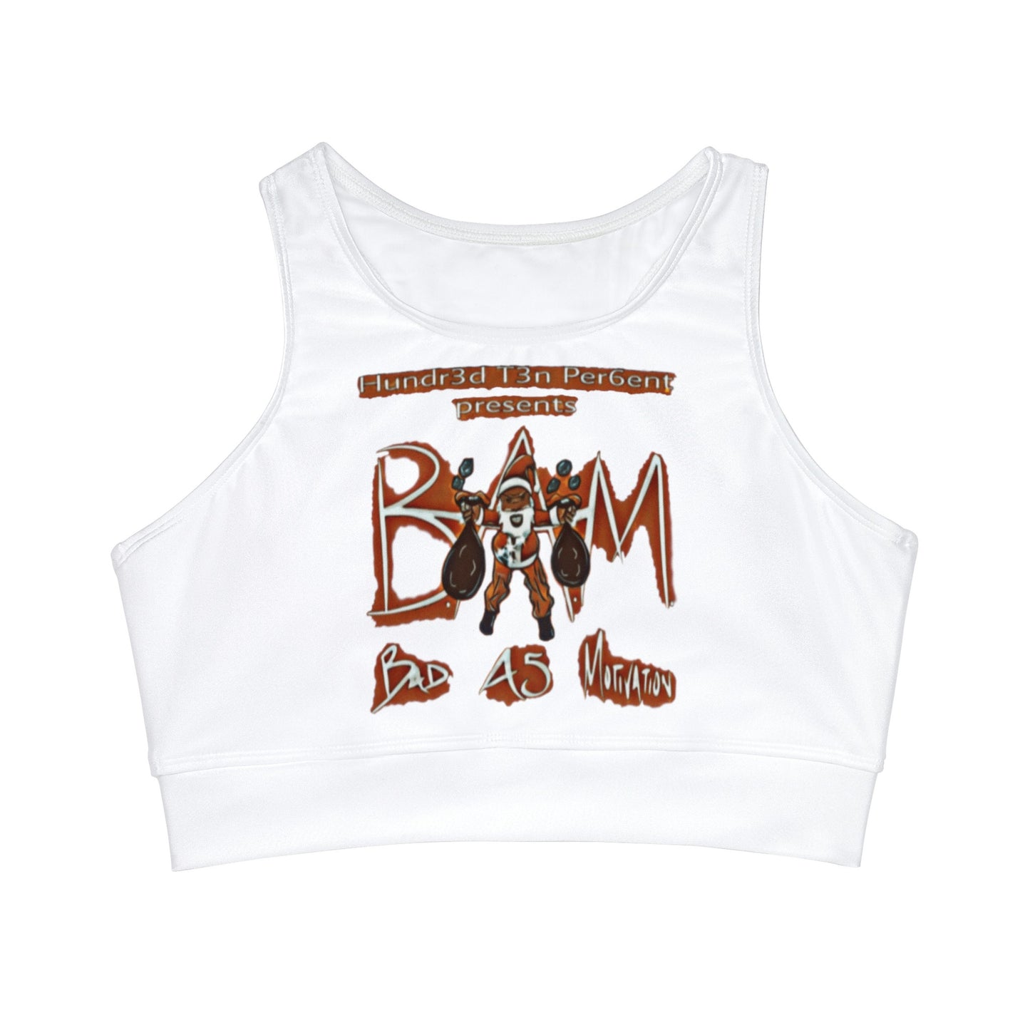 110%B.A.M. High Neck Crop Bikini Top (AOP)