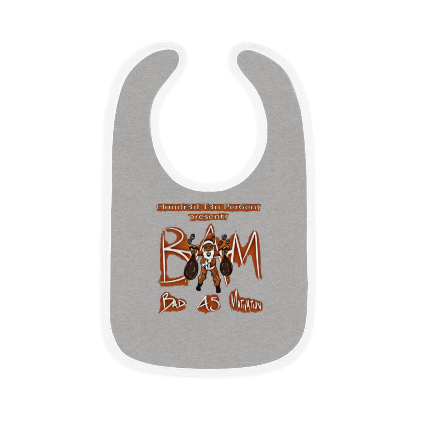 110%B.A.M. Baby Contrast Trim Jersey Bib (white logo background)