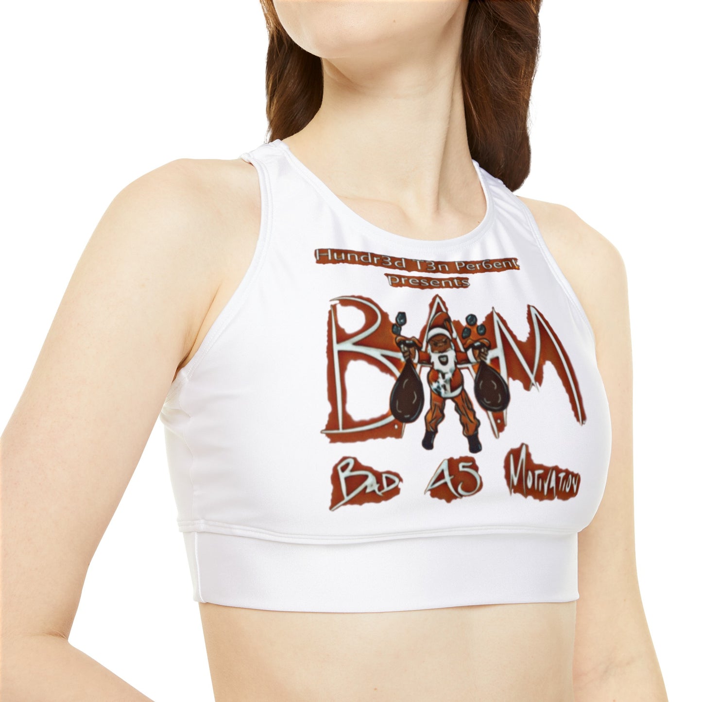 110%B.A.M. High Neck Crop Bikini Top (AOP)