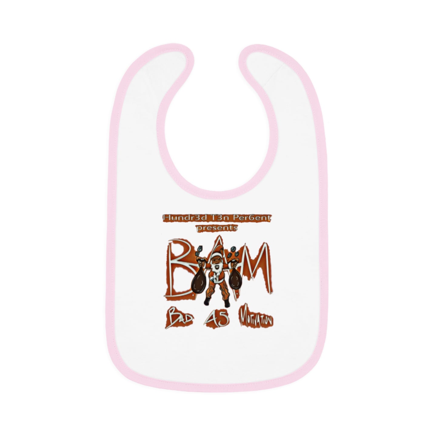 110%B.A.M. Baby Contrast Trim Jersey Bib (white logo background)